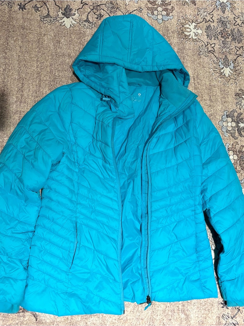 Xersion Lightweight Teal Hooded Puffer Jacket - Women
